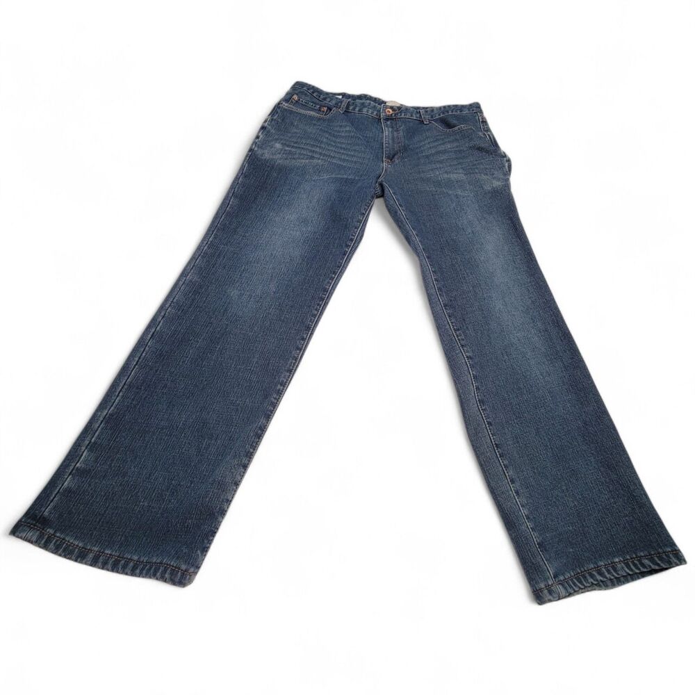 Weatherproof Vintage Jeans Mens Straight Fit Blue Denim 42x32 Classic Distressed